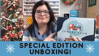 SPECIAL EDITION UNBOXING Sewers Club Subscription Box  December 2022 [upl. by Hachman610]