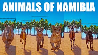 Animals of Namibia Speed Races in Planet Zoo included Wildebeest Gemsbok Lion Spotted Hyena [upl. by Spatola]