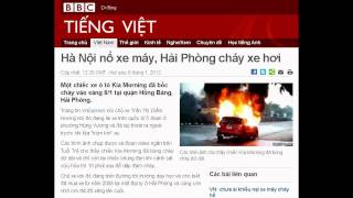 06012012  BBC Vietnamese  Hà Nội nổ xe máy Hải Phòng cháy xe hơi [upl. by Ahsikram]