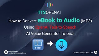 Convert EPUB ODF ODS AZW Ebooks to MP3  Audiobooks  with OpenAI TexttoSpeech [upl. by Wesley]