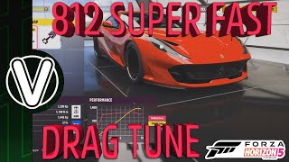 Forza Horizon 5  Ferrari 812 Superfast Drag Build And Tune Insane Forza Horizon 5 Guides [upl. by Anirahc]