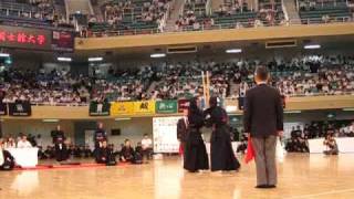 2010・H22【決勝】明治大学×國士舘大学【五将】竹下×中山【第56回関東学生剣道選手権大会】 [upl. by Sidoeht]