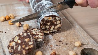 Salame di cioccolato – ricetta senza uova facile facile e veloce [upl. by Yldarb730]