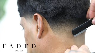 BARBER TUTORIAL LOW TAPER FADE HAIRCUT FOR BEGINNERS [upl. by Anej356]