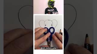 Elephant Drawing Using Scissors ✂️🤩 shortvideo shorts drawing [upl. by Gnouc]