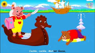 Cackle Cackle Mother Goose  English Nursery Rhymes with Lyrics  Original Kids Songs from BooBoo [upl. by Delmer]