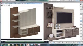 AutoCAD 3D modeling  LCD TV Showcase Tutorial  Apply Material Texture  Rendering [upl. by Atterys]