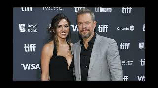 Matt Damon wraps his arm around cleavagebaring wife Luciana Barroso as they put on a lovedup displ [upl. by Ak]