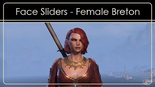 ESO Character Creation Female Breton 2 Face Sliders [upl. by Broek]