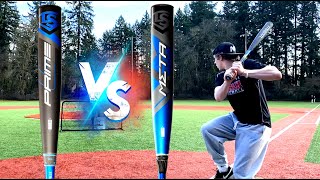 PRIME vs META  WHICH IS BETTER Louisville Slugger Composite Showdown  BBCOR Baseball Bat Reviews [upl. by Ferriter]