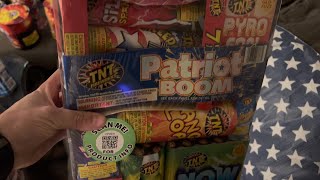 TNT Patriot Boom Firework Assortment unboxing and tube counts 4k [upl. by Naujet931]