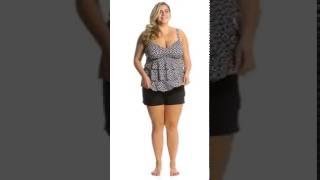 Penbrooke Plus Size Double Diamond Triple Tier Tankini Top  SwimOutletcom [upl. by Nyltiac]