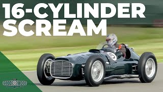 Incredible BRM with a V16 ENGINE sounds amazing at Goodwood  Revival 2023 [upl. by Meeka]