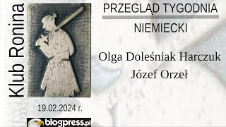 NA ŻYWO Niemiecki Przegląd Tygodnia  Olga DoleśniakHarczuk i Józef Orzeł Klub Ronina [upl. by Saihttam]