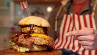 The ultimate Bacon Burger  BBQ Grill Rezept Video  Die Grillshow 79 [upl. by Meehyrb]