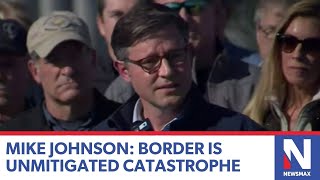 Border is unmitigated disaster catastrophe of Bidens design Mike Johnson [upl. by Satsok144]