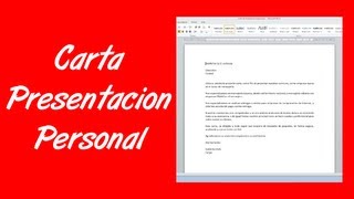 Como hacer una carta de presentación personal [upl. by Sherrard]