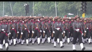 Indian Army battle tanks and women contingent of Assam rifles march at Republic Day Rehearsal [upl. by Dody]