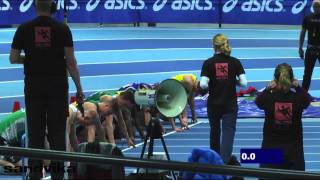 60m heats og semifinaler gutter U20 UM innendørs 2014 [upl. by Annaitsirk374]