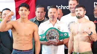 Jaime Munguia vs John Ryder • FULL WEIGH IN amp FACE OFF VIDEO • Golden Boy Promotions [upl. by Vallo]