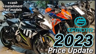 Kompletong Price Update ng CFMOTO month of March 2023 l Cash Installment DP Monthly at Specs [upl. by Nyleuqcaj]