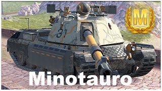 Minotauro Wot Blitz  How to get Ace Tanker in a Tank with high range XP and beat 99 of players [upl. by Hako]