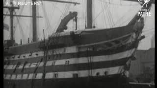 HMS Victory drydocked at Portsmouth 1921 [upl. by Aloysius]