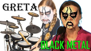 GRETA Thunberg BLACK DEATH metal drumming  HOW DARE YOU drum cover [upl. by Sisi]