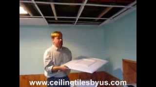 Step by step guide on installing PVC ceiling tiles from Ceiling Tiles By Us into a grid [upl. by Arayc73]