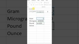 Convert Gram into Pound Microsoft Excel msexcel pound excel shorts [upl. by Zacharias940]