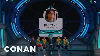 The Cast Of quotSilicon Valleyquot Gets A Conference Call From Jian Yang  CONAN on TBS [upl. by Niuqaoj664]