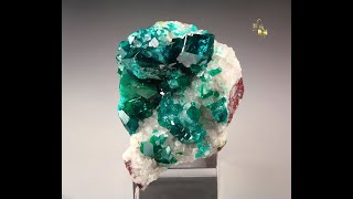 20874  DIOPTASE CALCITE Tsumeb Mine Namibia [upl. by Yirinec]