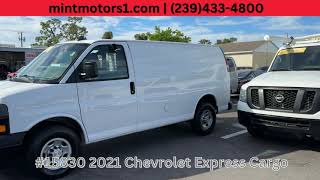 2021 Chevrolet Express Cargo Van for Sale  Low Mileage Commercial Van at Mint Motors [upl. by Aydiv582]