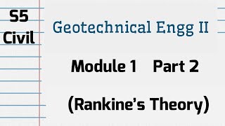 GEOTECHNICAL ENGINEERING  II  Module 1 P2 S5 Civil KTU 2019 Scheme Earth Pressure CET305 [upl. by Darrin]