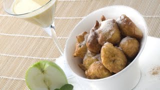 Receta de buñuelos de manzana y crema inglesa  Eva Arguiñano [upl. by Haimrej]