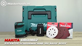 Makita DBO180Z Excenter Schuurmachine 18V Basic Body  Mastertoolsnl [upl. by Lindie123]