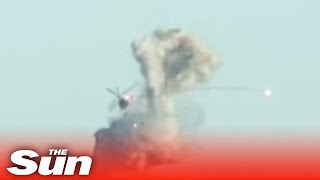 Russian attack helicopter is blown out of the sky by Ukrainian forces [upl. by Intisar523]