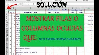 Mostrar Filas ocultas en Excel  SOLUCIÓN [upl. by Resor38]