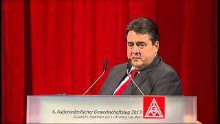 Grußwort Sigmar Gabriel SPD auf dem Außerordentlichen Gewerkschaftstag der IG Metall 2013 [upl. by Drauode862]