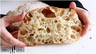 4 Ingredient NOKnead Ciabatta Bread Recipe  The EASIEST Way to make Ciabatta [upl. by Nuzzi869]