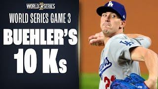 Dodgers Walker Buehler DOMINATES Rays on the way to 10 Ks 6 dominant innings [upl. by Ellerehs]