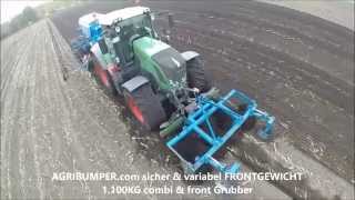 Fendt 826 amp front GRUBBER amp 1100kg AGRIbumper KOMBI gewicht amp Lemken Solitair 9 nach maisernte 2015 [upl. by Gillman263]