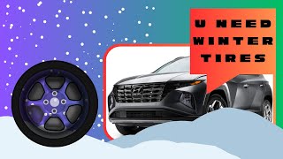 Tucson Hybrid Winter Tires vs All Season Tires Brake Test  Birchwood Hyundai in Winnipeg [upl. by Pineda945]