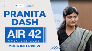 Pranita Dash Rank 42 IAS  UPSC 2022  UPSC 2022 Mock Interview  IAS Interview [upl. by Ilek]