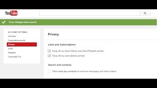 How to HideShow Liked Videos and Subscriptions on YouTube PRIVACY [upl. by Knah]