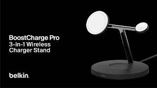 Belkin BoostCharge Pro 3in1 Wireless Charger with Official MagSafe Charging 15W [upl. by Yreffoeg]