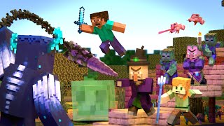 Warden vs Witch and Swamp Villager Army  Alex and Steve Legends Minecraft Animation Movie [upl. by Aemat]