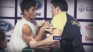 Kydyrgali ONGARBAEV vs Evgeny PRUDNIK at World ArmWrestling Championship 2016 [upl. by Avelin]