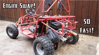 Cheap OffRoad Go Kart Engine Swap [upl. by Mali265]