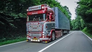 SCANIA R580 V8 🚚💨 🚛 TRANSPORT PIERRARD 1 [upl. by Aihgn926]